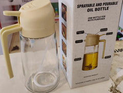 2-in-1 Kitchen Oil Sprayer & Dispenser Bottle – Refillable Cooking Oil Spray for Food Preparation