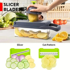 16-Piece Vegetable Chopper & Food Slicer Set – Multifunctional Dicer, Grater & Kitchen Cutter