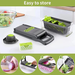 16-Piece Vegetable Chopper & Food Slicer Set – Multifunctional Dicer, Grater & Kitchen Cutter