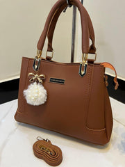 Women's PU Leather Plain Hand Bag