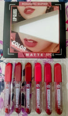 Romantic Empire High Pigmented Matte Lipgloss, 6 Pcs,Shades Of Red