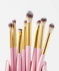 Cosmetics Elegance Brush Set – Studded White Makeup Brushes Kit