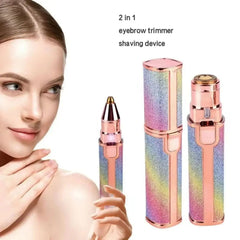 2 in 1 Electric Eyebrow Trimmer & Facial Shaver – Rechargeable Hair Remover for Women