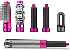 5 in 1 Hair Dryer Brush – Electric Blow Dryer, Straightener & Curling Wand Kit with Detachable Brushes (Random Color)